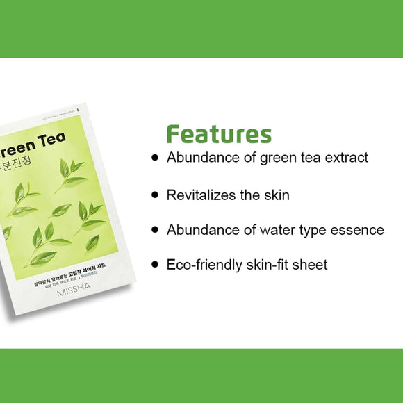 MISSHA Airy Fit Sheet Mask GREEN TEA Μάσκα Προσώπου