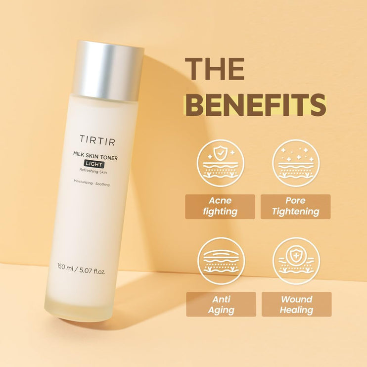 TIRTIR - Milk Skin Toner Light - Moisturizing Toner with Rice Extract - 150ml