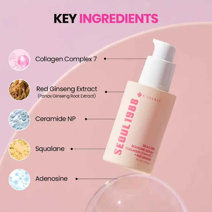 K-SECRET - SEOUL 1988 Boosting Serum : Collagen Complex 7 + Red Ginseng - 30ml