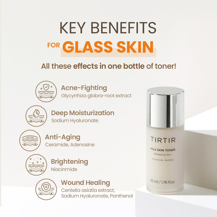 TIRTIR - Milk Skin Toner - Moisturizing Toner with Rice Extract - Mini - 50ml