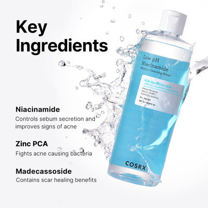 COSRX Low pH Niacinamide Micellar Cleansing water 100 ml travel size