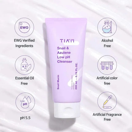 TIAM Snail & Azulene Low pH Cleanser 200ml