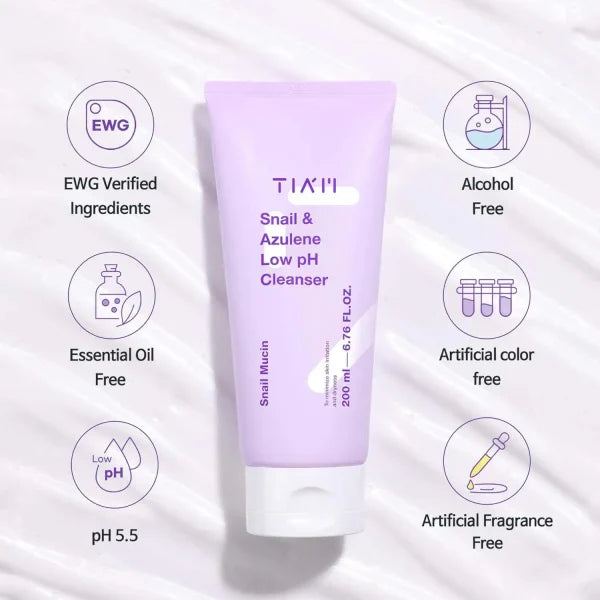 TIAM Snail & Azulene Low pH Cleanser 200ml