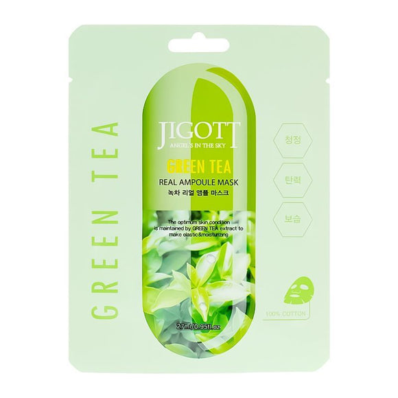 Green Tea Real Ampoule Mask Korean Cosmetics Sheet Masks Μάσκα Προσώπου 27ml