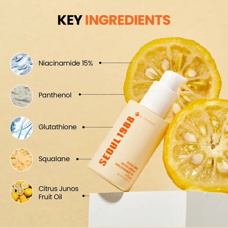 K-SECRET - SEOUL 1988 Glow Serum: Niacinamide 15% + Yuja - Brightensglow serum - 30ml