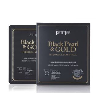 PETITFEE - Black Pearl & Gold  Hydrogel Face Mask Pack 5pcs