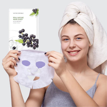 NATURE REPUBLIC - Real Nature Sheet Mask – Acai Berry (23ml)