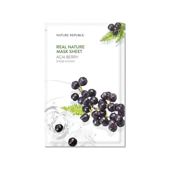NATURE REPUBLIC Real Nature Sheet Mask Acai Berry (23ml) Μάσκα Προσώπου