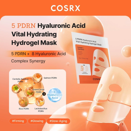 COSRX 5 PDRN Hyaluronic Acid Vital Hydrating Hydrogel Mask 3pcs