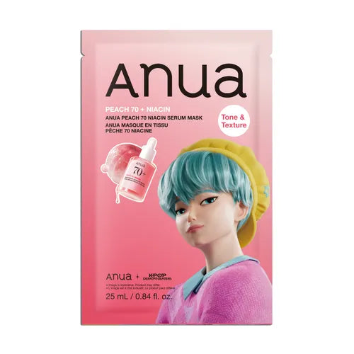 Anua K-Pop Demon Hunters Peach 70 Niacin Serum Mask 25ml