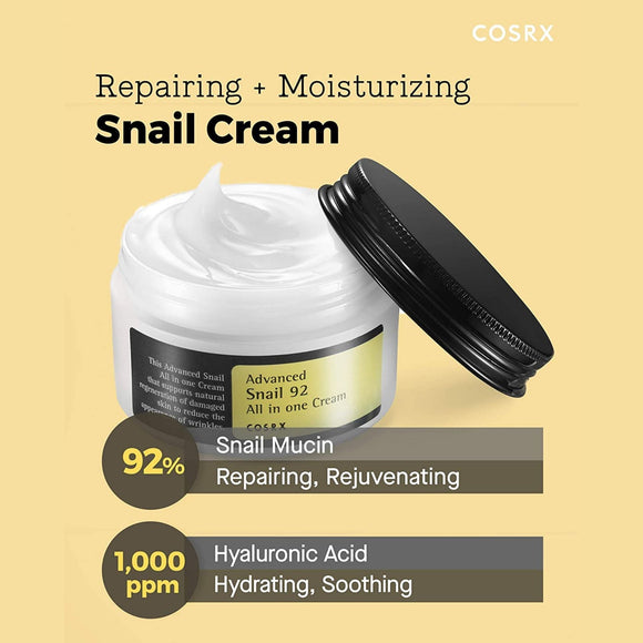 COSRX Advanced Snail 92 All In One Cream 100g – Ενυδατική Κορεάτικη Κρέμα με Snail Mucin