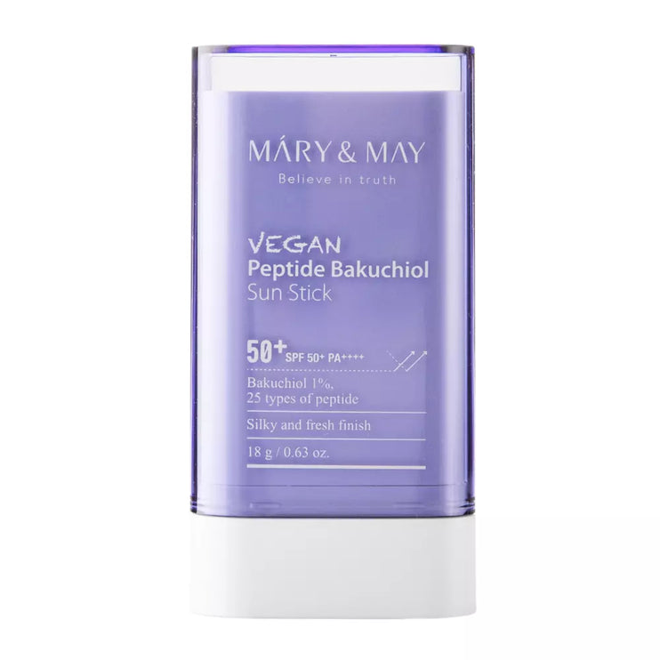 Mary&May - Vegan Peptide Bakuchiol Sun Stick SPF50+/PA++++ - Sunscreen Stick with Peptides - 18g