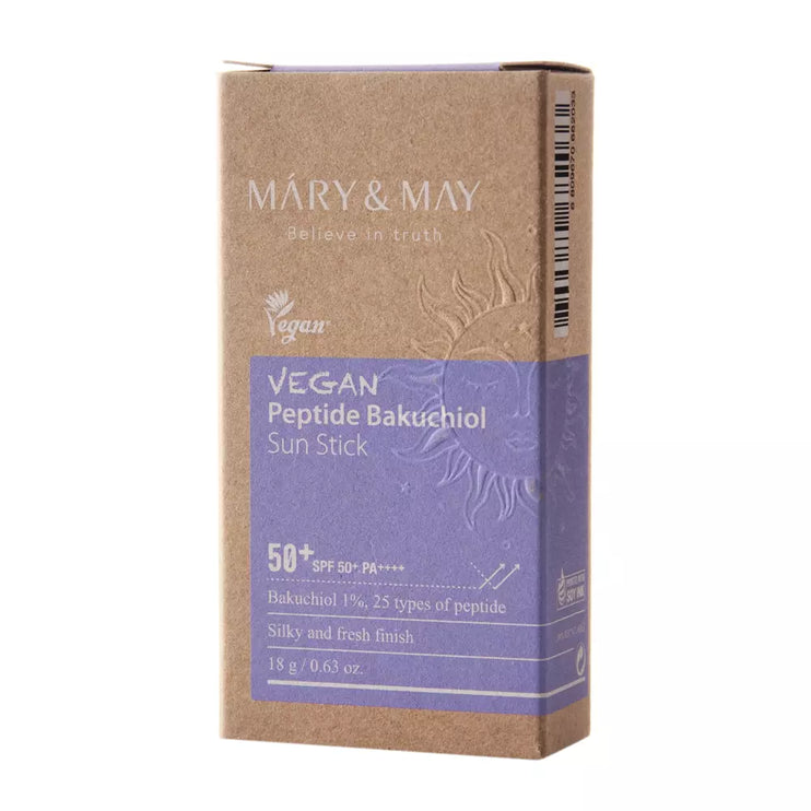 Mary&May - Vegan Peptide Bakuchiol Sun Stick SPF50+/PA++++ - Sunscreen Stick with Peptides - 18g