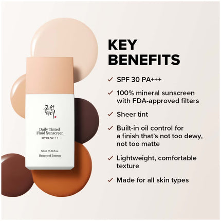 BEAUTY OF JOSEON-Daily Tinted Fluid Sunscreen Broad Spectrum SPF30 PA+++#LN110-50ml