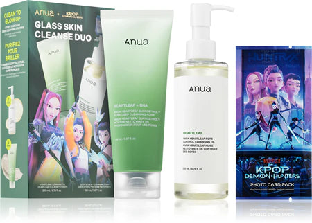 Anua K-Pop Demon Hunters Glass Skin Cleanse Duo Set