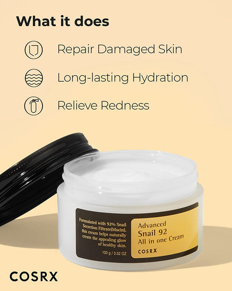 COSRX Advanced Snail 92 All In One Cream 100g – Ενυδατική Κορεάτικη Κρέμα με Snail Mucin
