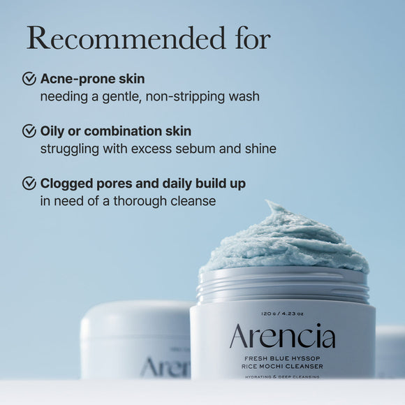 ARENCIA Fresh Blue Hyssop Rice Mochi Cleanser Καθαριστικό Προσώπου 120g