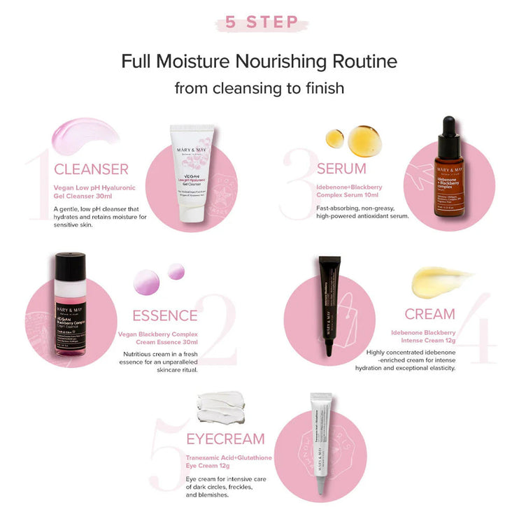 MARY & MAY - Intense Moisture Care Travel Kit 5pcs