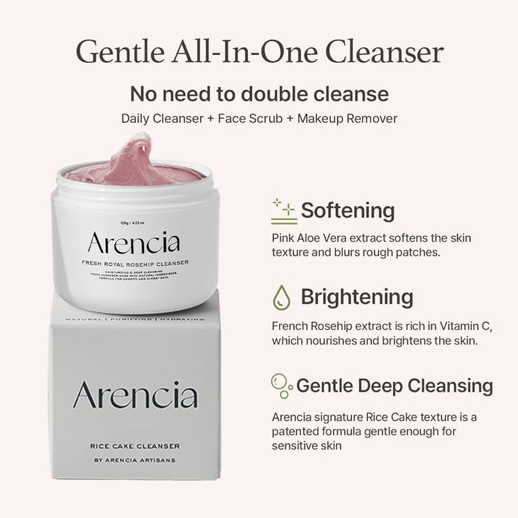 ARENCIA - Fresh Rosehip Rice Mochi Cleanser 120g