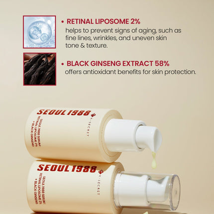 K - SECRET SEOUL 1988 - SEOUL 1988 Serum: Retinal Liposome 2% + Black Ginseng 30ml