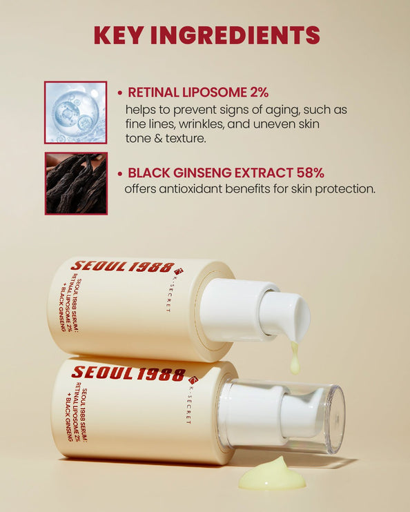 K - SECRET SEOUL 1988 - SEOUL 1988 Serum: Retinal Liposome 2% + Black Ginseng 30ml