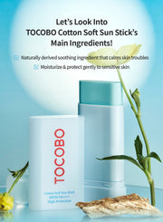 TOCOBO Cotton Soft Sun Stick SPF50 PA++++ Αντηλιακό Προσώπου 19g
