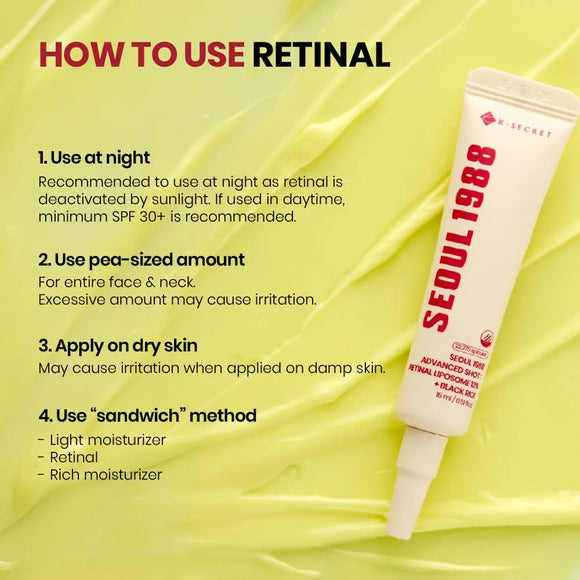K-SECRET - SEOUL 1988 Advanced Shot : Retinal Liposome 12% + Black Rice - 15ml