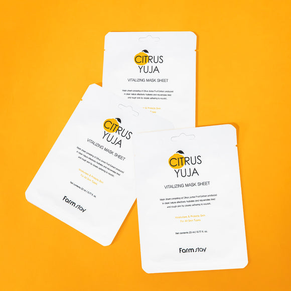 FARMSTAY Citrus Yuja Vitalizing Sheet Mask Μάσκα Προσώπου
