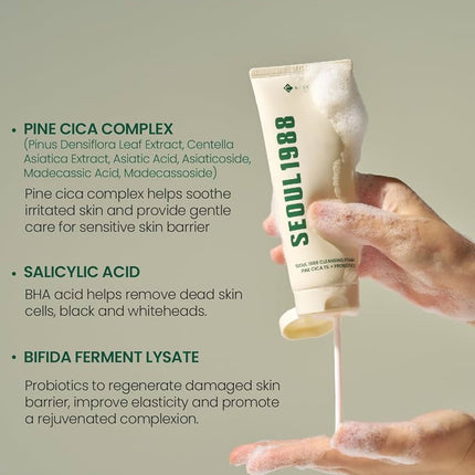 K - SECRET SEOUL 1988 - SEOUL 1988 Cleansing Foam: Pine Cica 1% + Probiotics 150ml