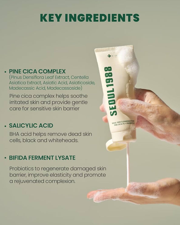 K - SECRET SEOUL 1988 - SEOUL 1988 Cleansing Foam: Pine Cica 1% + Probiotics 150ml