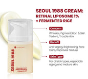 K SECRET SEOUL 1988 SEOUL 1988 Cream: Retinal Liposome 1% + Fermented Rice Κρέμα Προσώπου 50ml