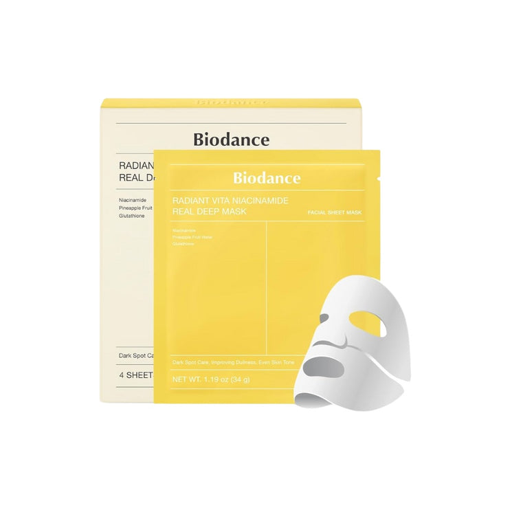 BIODANCE- Radiant Vita Niacinamide Real Deep Mask 4pc