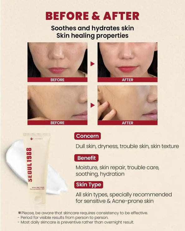 K - SECRET SEOUL 1988 - SEOUL 1988 Cream: Snail Mucin 93%  + Rice 100ml