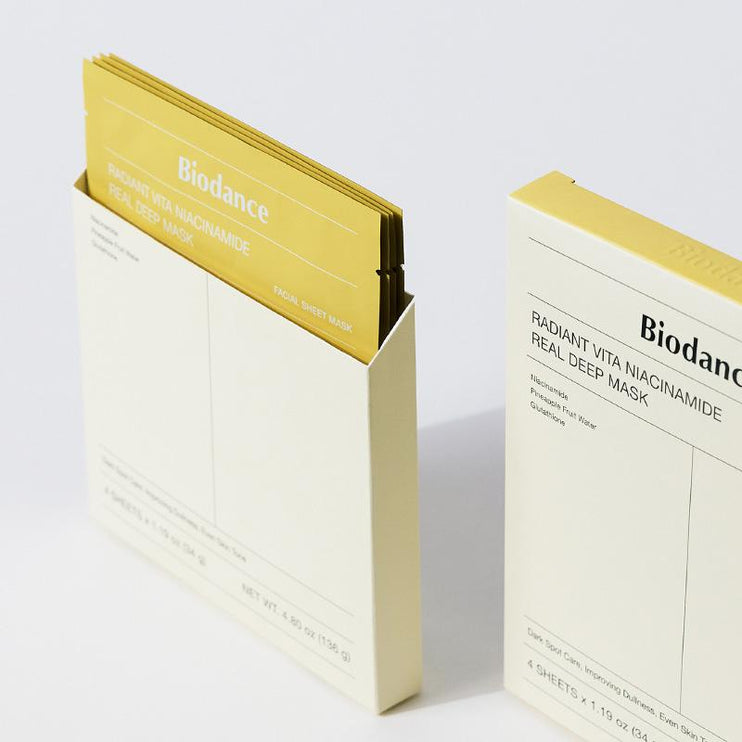 BIODANCE- Radiant Vita Niacinamide Real Deep Mask 4pc