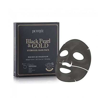 PETITFEE - Black Pearl & Gold  Hydrogel Face Mask Pack 5pcs