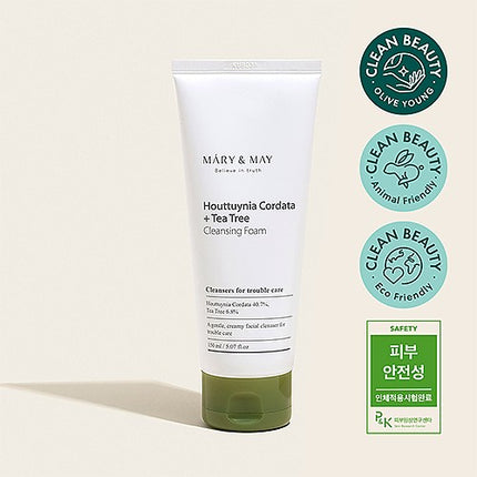 MARY & MAY - Houttuynia Cordata + Tea Tree Cleansing Foam 150ml