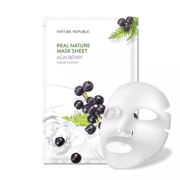 NATURE REPUBLIC Real Nature Sheet Mask Acai Berry (23ml) Μάσκα Προσώπου
