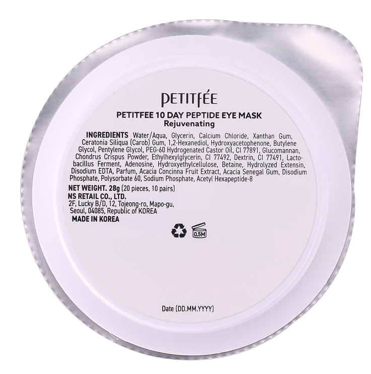 PETITFEE - 10 Day Peptide Eye Mask Rejuvenating 20pcs