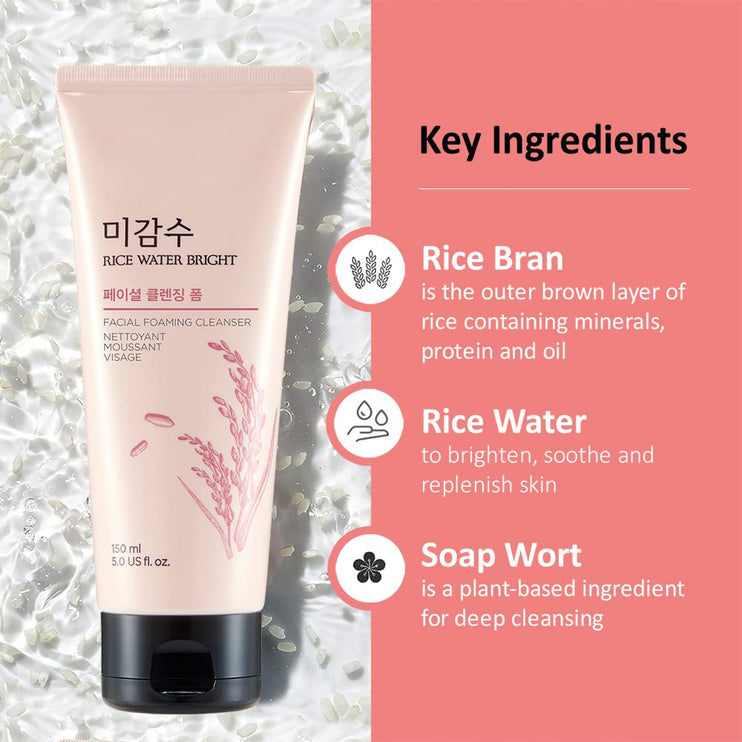 THE FACE SHOP - Rice Water Bright Cleansing Foam 150ml