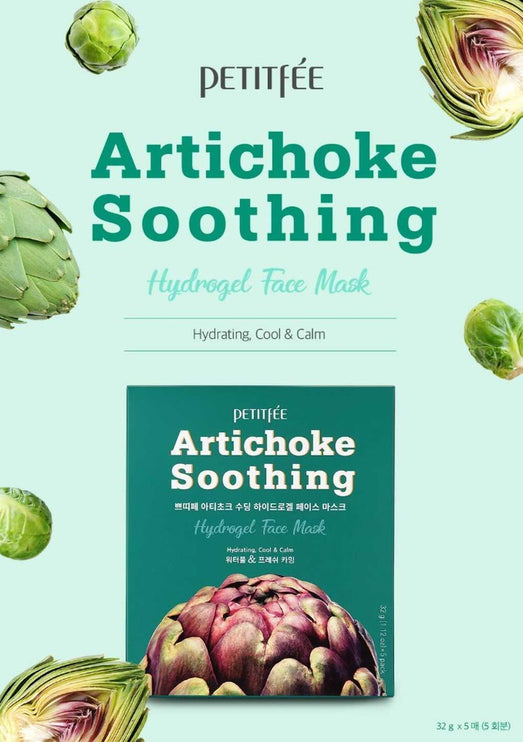 PETITFEE - Artichoke Soothing Hydrogel Face Mask Pack 5pcs