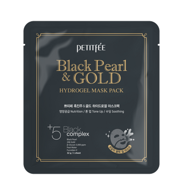 Petitfee Black pearl & Gold  Hydrogel face mask 1 τμχ