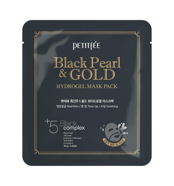 Petitfee Black pearl & Gold  Hydrogel face mask 1 τμχ